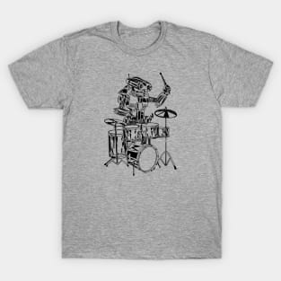 SEEMBO Robot Playing Drums Drummer Drumming Musician Band T-Shirt